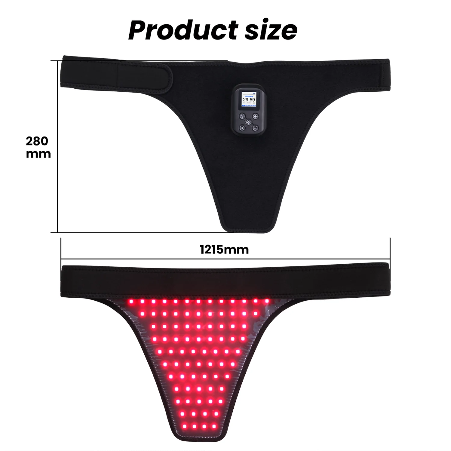 red light therapy underwear LED coverage and adjustable dimensions
