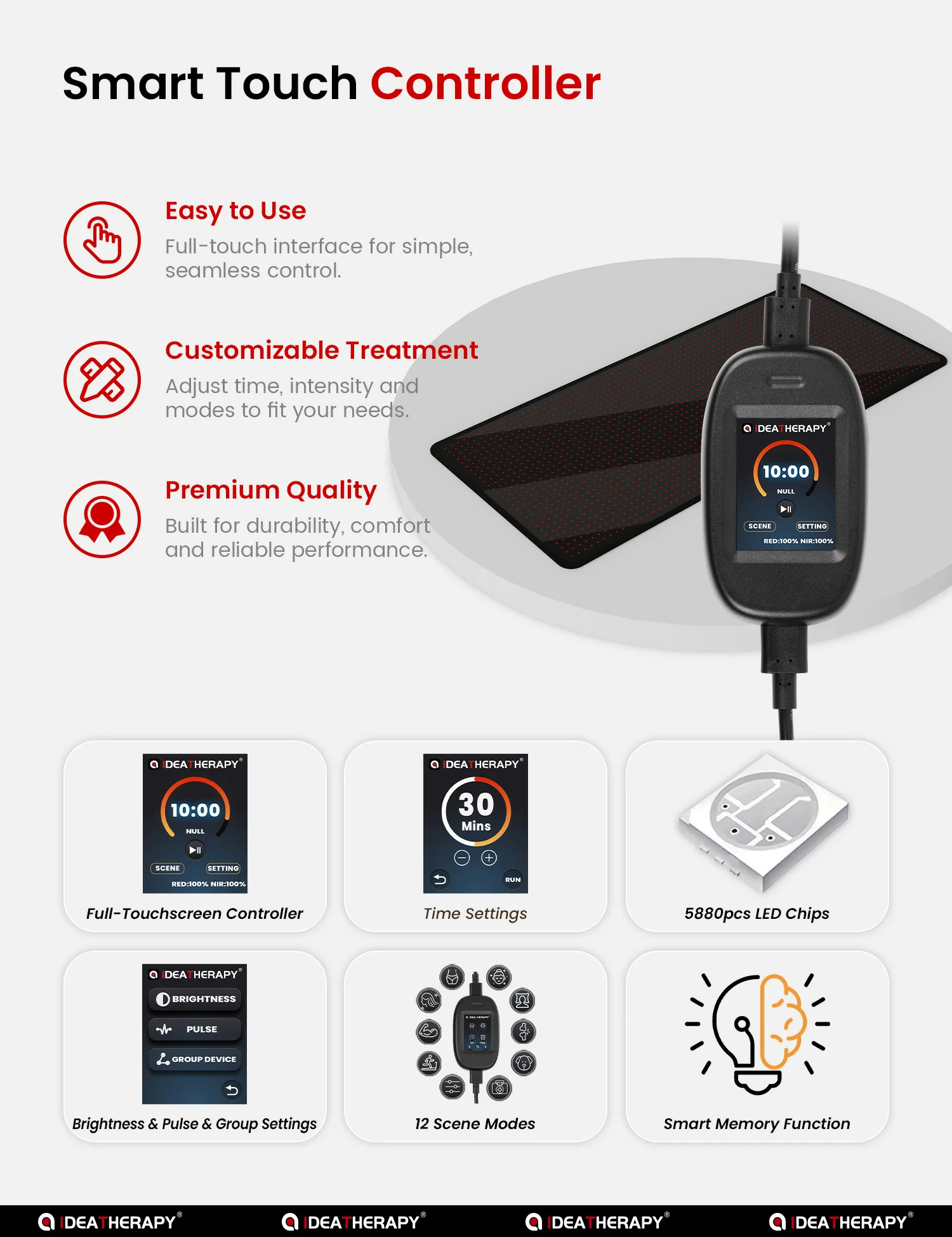 TLB1800 smart touch controller and LED control functions